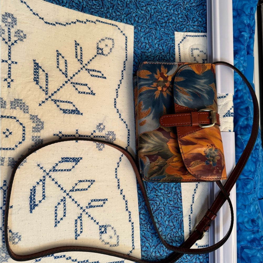 Floral Leather Crossbody Bag